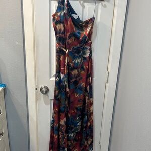 Elegant One-Shoulder Dress in Multicolor